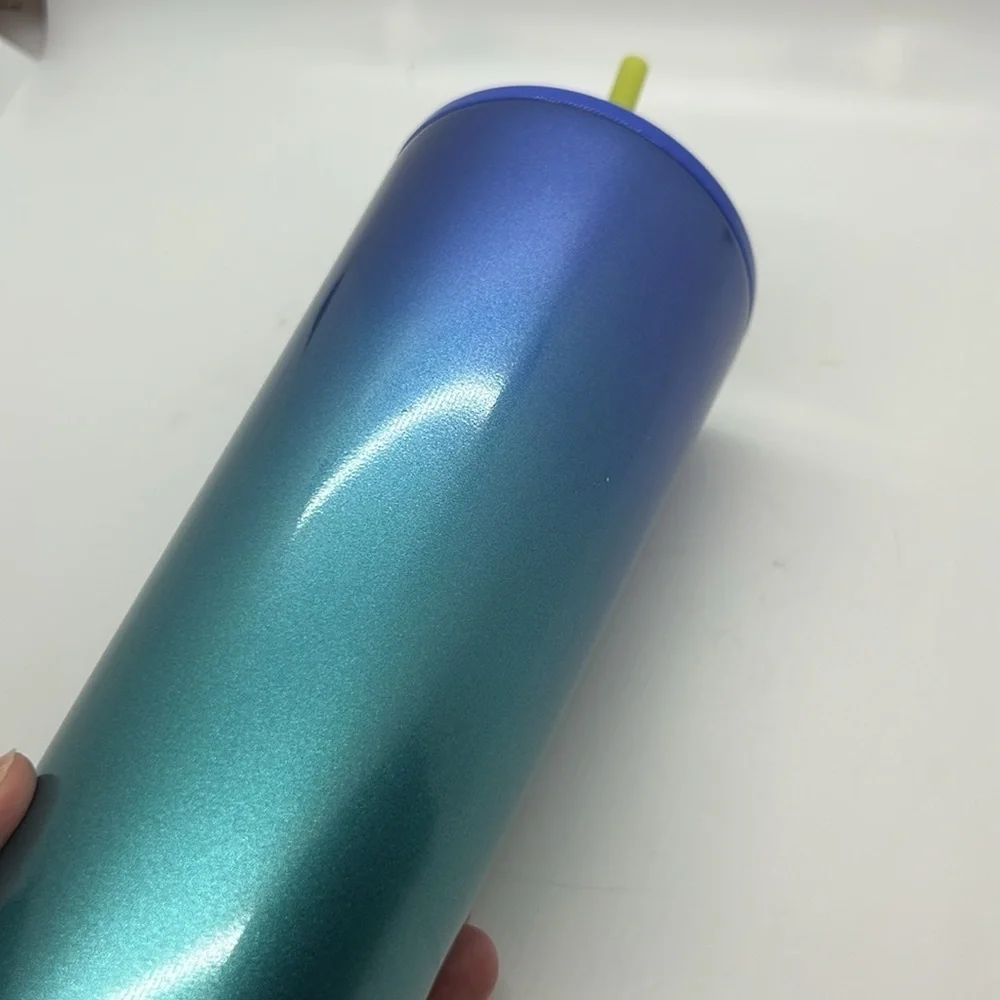 Starbucks Hawaii Collection 24oz Stainless Steel Blue Ombre Tropical Cold Cup.